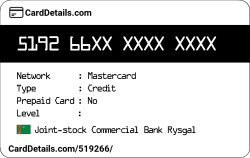 Card Details: 519266