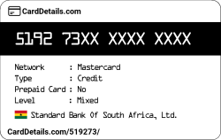 Card Details: 519273
