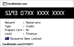 Card Details: 519307