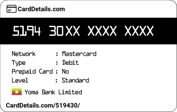 Card Details: 519430