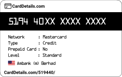 Card Details: 519440