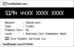 Card Details: 519444