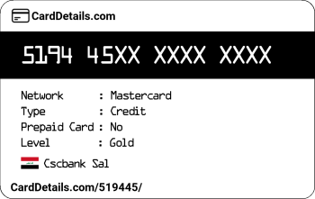Card Details: 519445