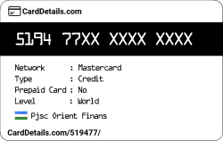 Card Details: 519477