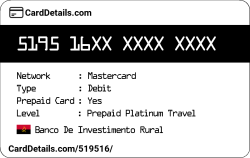 Card Details: 519516