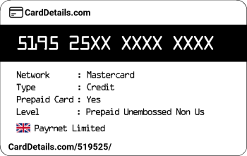 Card Details: 519525