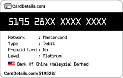 Card Details: 519528