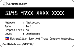 Card Details: 519597