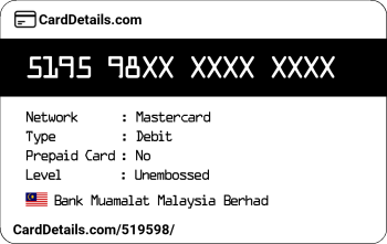 Card Details: 519598