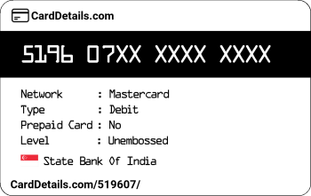 Card Details: 519607