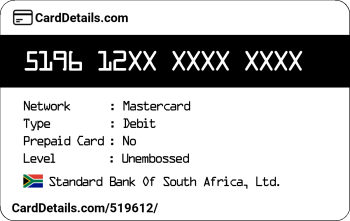 Card Details: 519612