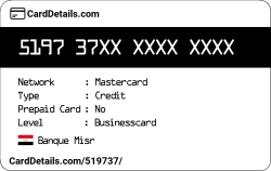 Card Details: 519737