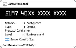 Card Details: 519740