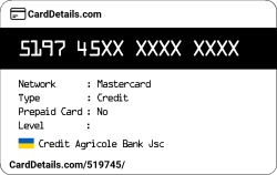 Card Details: 519745