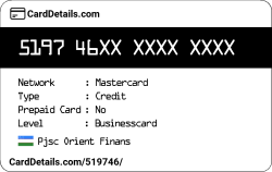 Card Details: 519746