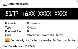 Card Details: 519748