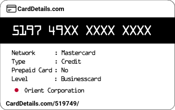 Card Details: 519749