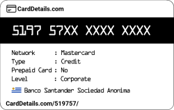 Card Details: 519757