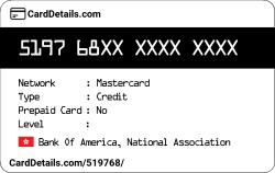 Card Details: 519768