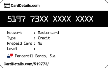 Card Details: 519773