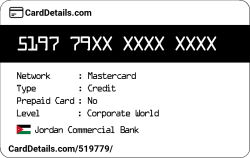 Card Details: 519779
