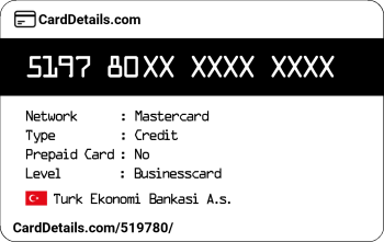 Card Details: 519780