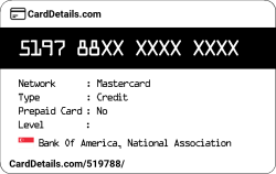 Card Details: 519788