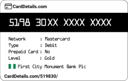 Card Details: 519830