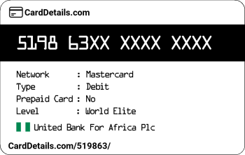 Card Details: 519863
