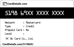 Card Details: 519869