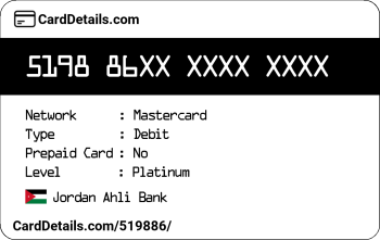 Card Details: 519886