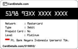 Card Details: 519893