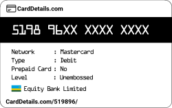 Card Details: 519896