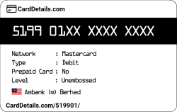 Card Details: 519901