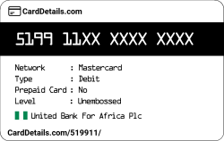 Card Details: 519911