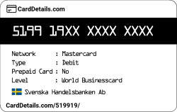 Card Details: 519919