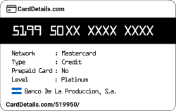 Card Details: 519950