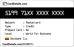 Card Details: 519971
