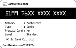 Card Details: 519976