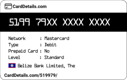 Card Details: 519979