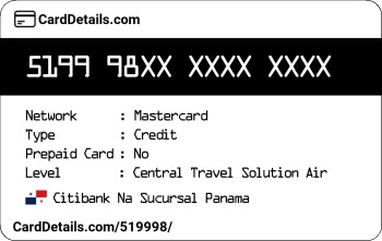Card Details: 519998