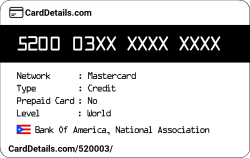 Card Details: 520003