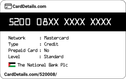 Card Details: 520008