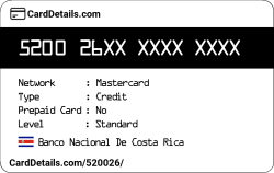 Card Details: 520026
