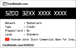 Card Details: 520032