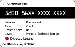 Card Details: 520086