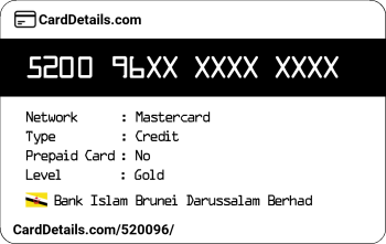 Card Details: 520096