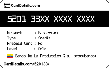 Card Details: 520133