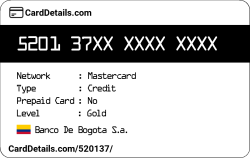 Card Details: 520137