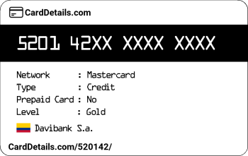 Card Details: 520142